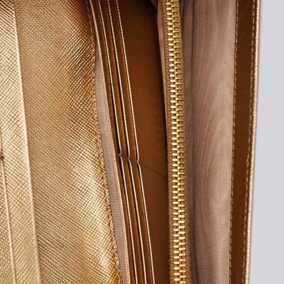 Prada Gold Metallic Leather Continental Wallet - Picture 8 of 8